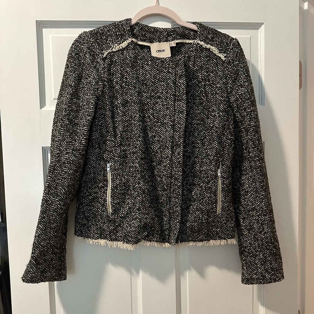 ASOS tweed blazer jacket Sz 8